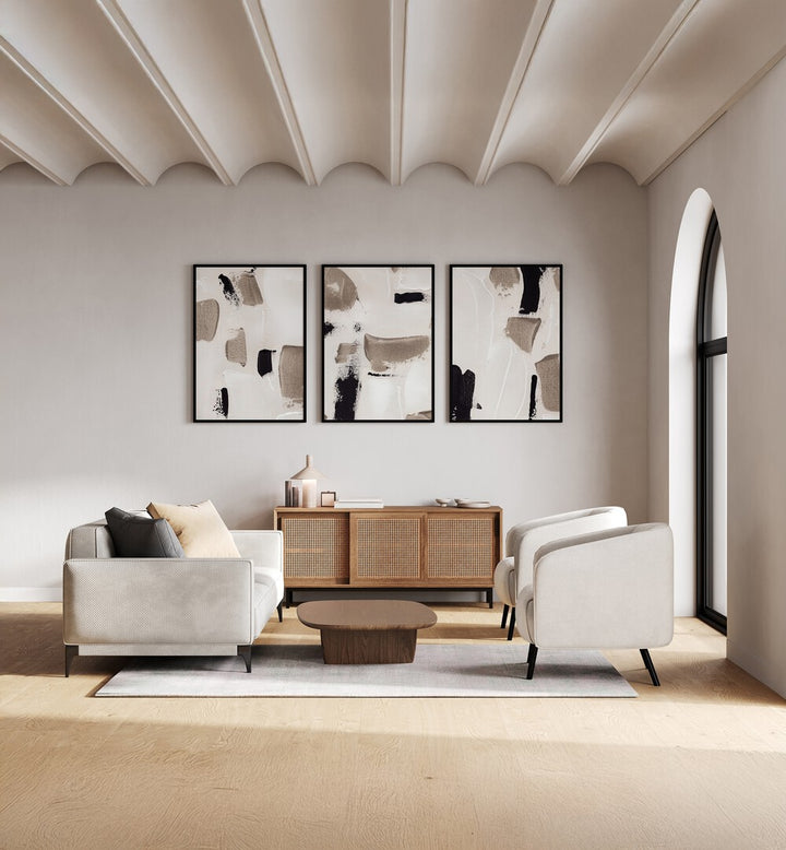 Elevate your decor with the TIMELESS TEXTURE SET, SET OF 3 PAINTINGS, perfect for any stylish living space.