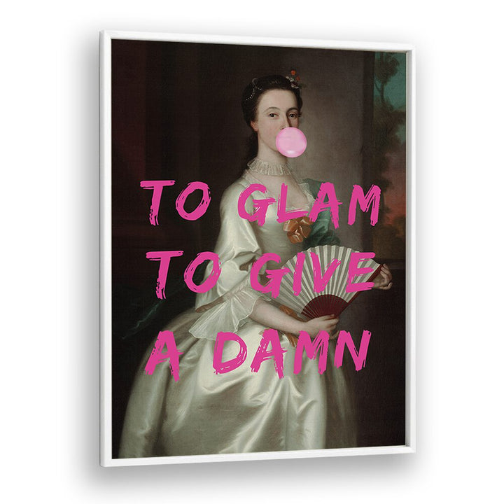 Bright and stylish TO GLAM, ALTERED ART PRINTS in a white frame, perfect for elevating your home decor.