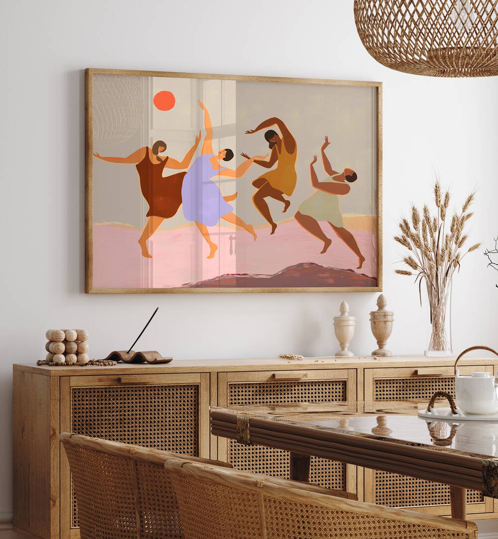 Colorful wall art titled "Together" by Arty Guava, featuring dynamic figures, perfect for modern decor in TOGETHER, PORTRAITS.
