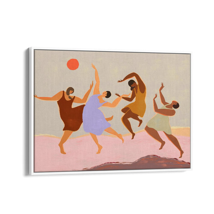 Vibrant "Together" wall art by Arty Guava showcasing joyful figures, perfect for your home decor. TOGETHER, PORTRAITS.