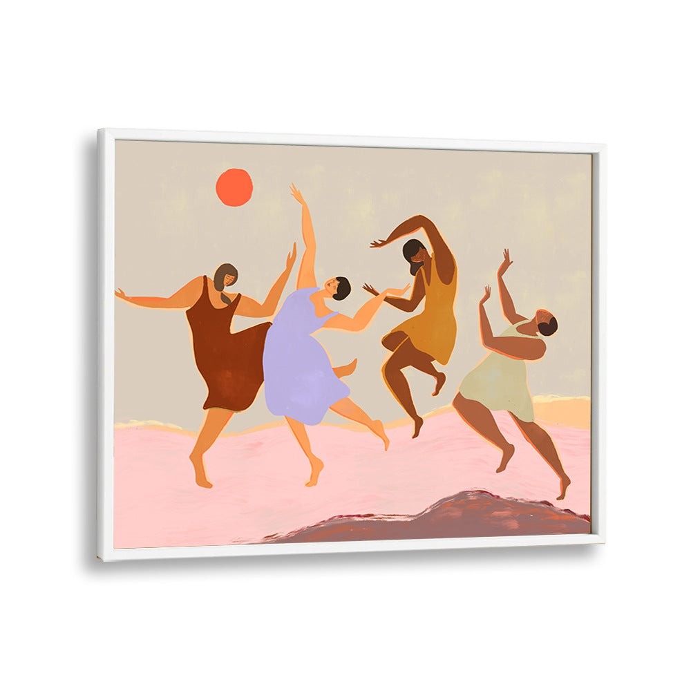 Colorful figures dancing in "TOGETHER, PORTRAITS" by Arty Guava, perfect for enhancing your home decor.