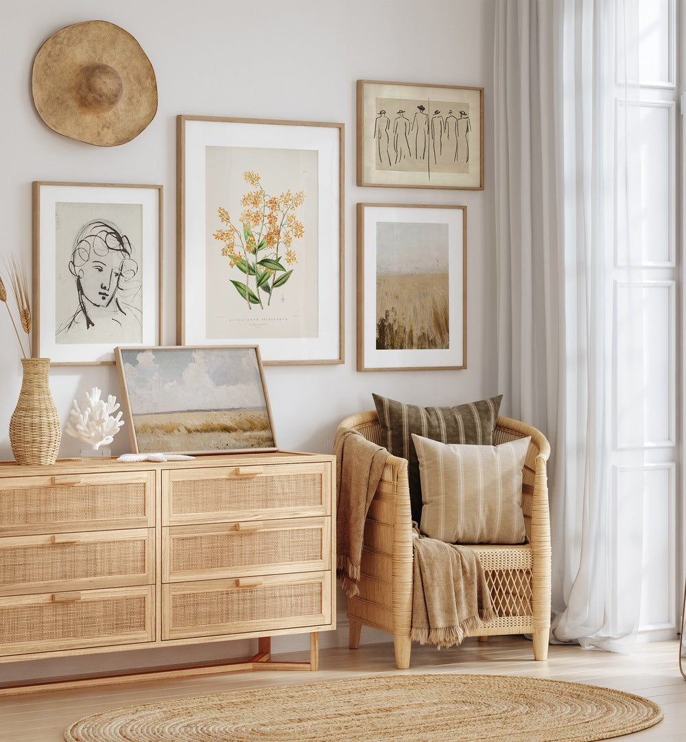 Transform your space with the TRANQUILITY GALLERY WALL, featuring serene art prints perfect for creating gallery walls.