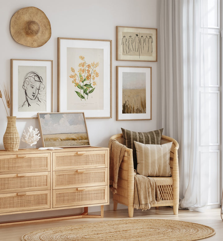 Transform your space with the TRANQUILITY GALLERY WALL, featuring serene art prints perfect for creating gallery walls.