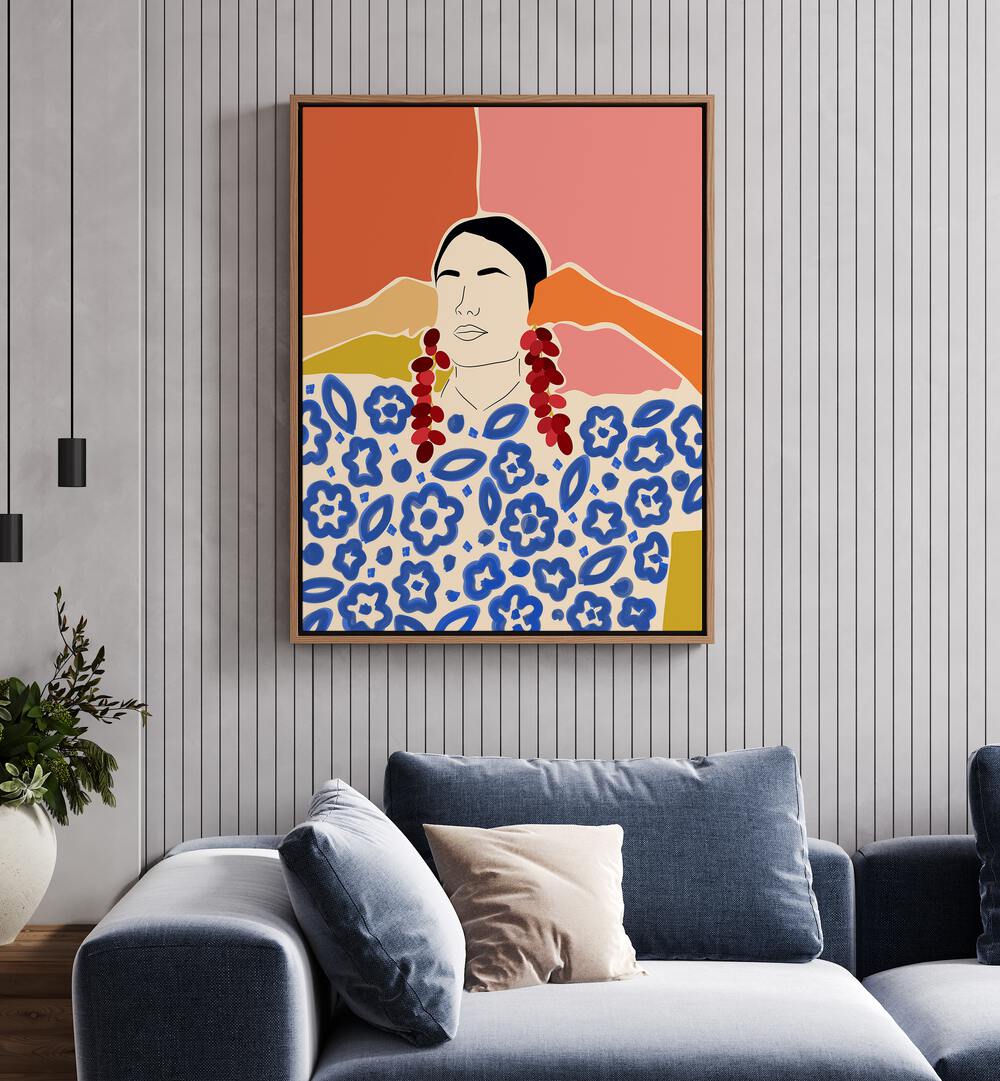 Vibrant woman illustration from TRENDS BY UMA GOKHALE, perfect for modern elegance in PORTRAITS and decor.