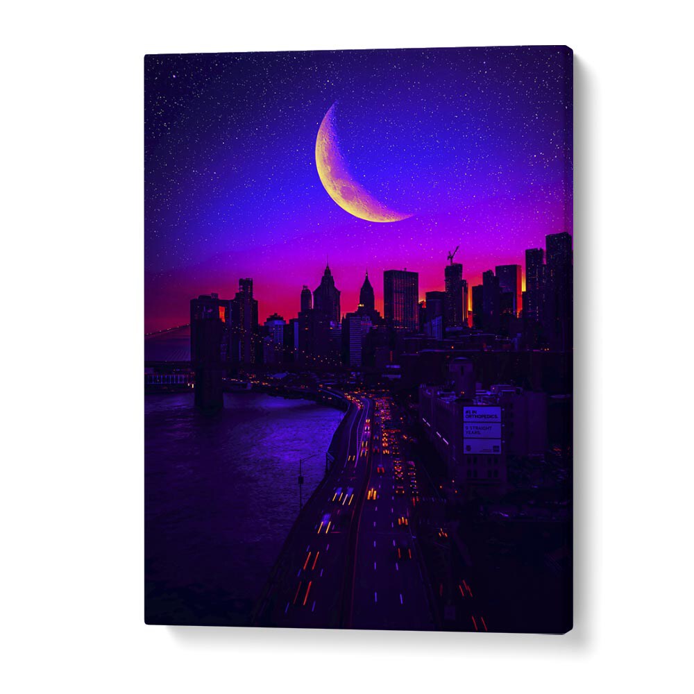 Elevate your space with TRIPPING IN MANHATTAN, SURREAL ART PRINTS by Ritvik Takkar, showcasing vibrant cityscapes.