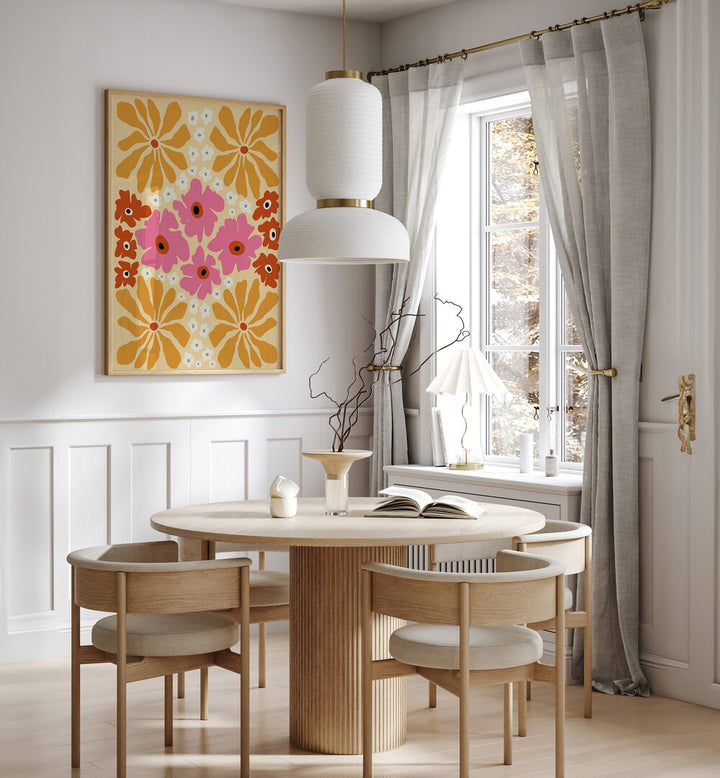 Brighten your space with TROPICAL DREAM, FLORAL FLOWER PAINTINGS by Miho Art Studio, capturing nature's beauty.