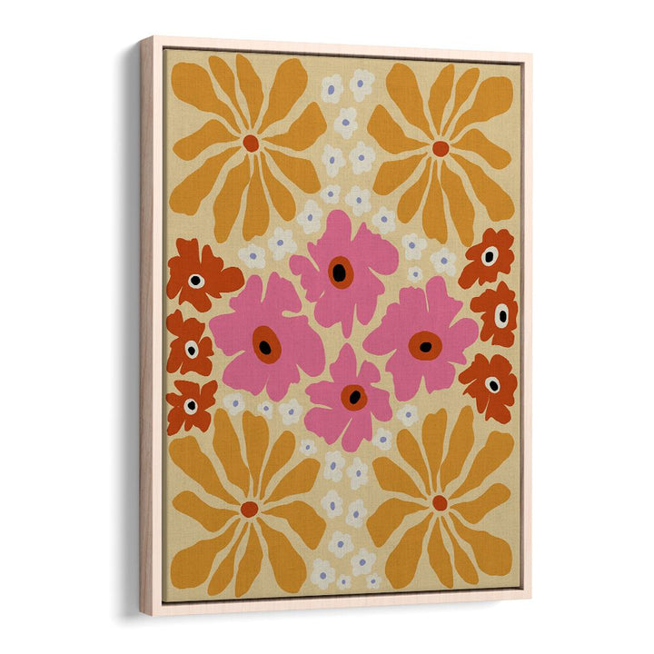Vibrant TROPICAL DREAM, FLORAL FLOWER PAINTINGS by Miho Art Studio, showcasing bold blooms in a stylish frame.