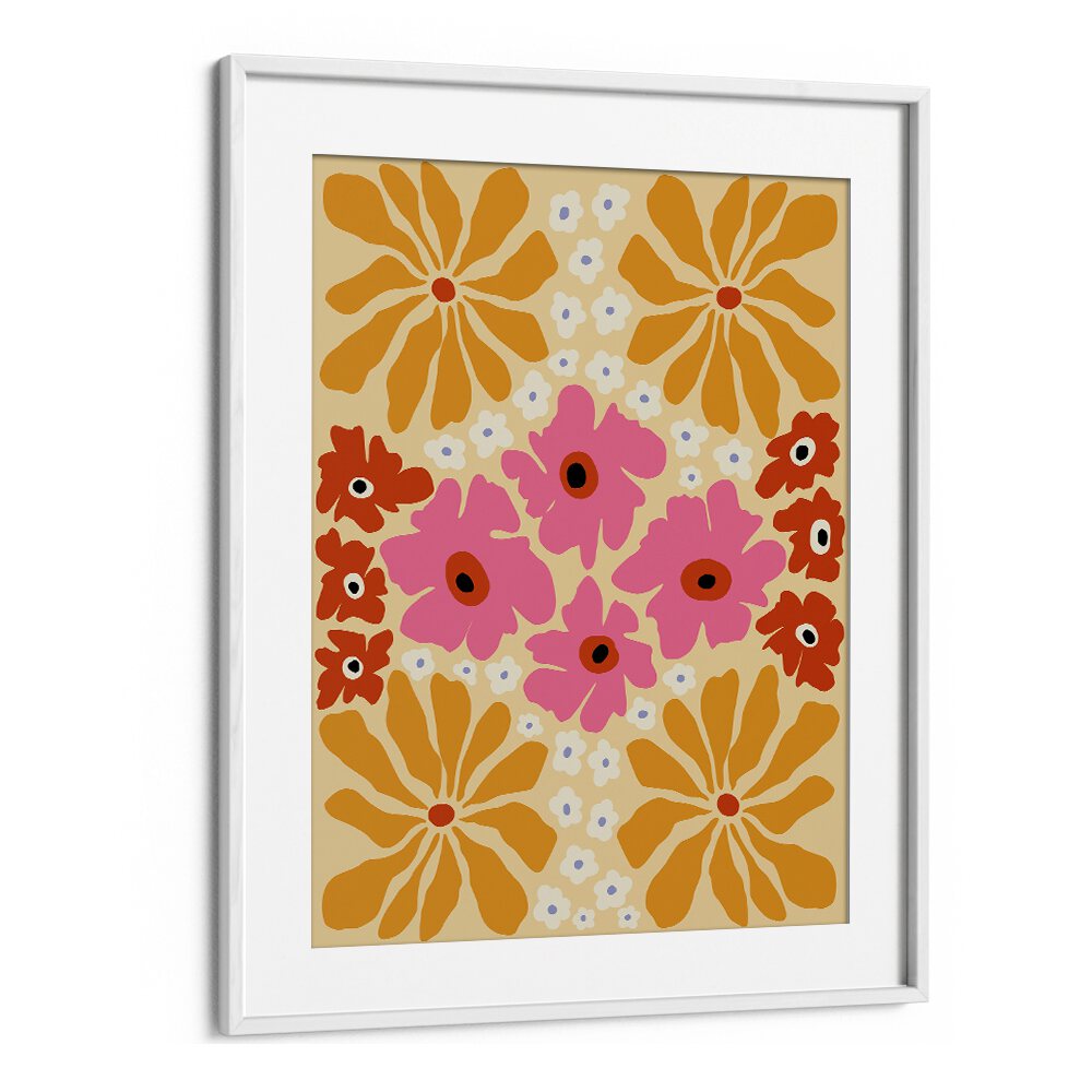 Vibrant TROPICAL DREAM, FLORAL FLOWER PAINTINGS by Miho Art Studio, beautifully framed botanical art for your decor.
