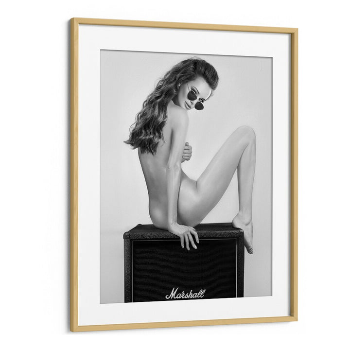 Stylish black and white photography print, "TURN ME ON THE ROAD," by David Drake, framed elegantly for art lovers.