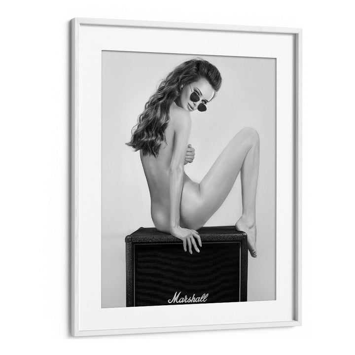 Stylish black and white "TURN ME ON THE ROAD, PHOTOGRAPHY PRINTS" by David Drake, framed for artistic elegance.