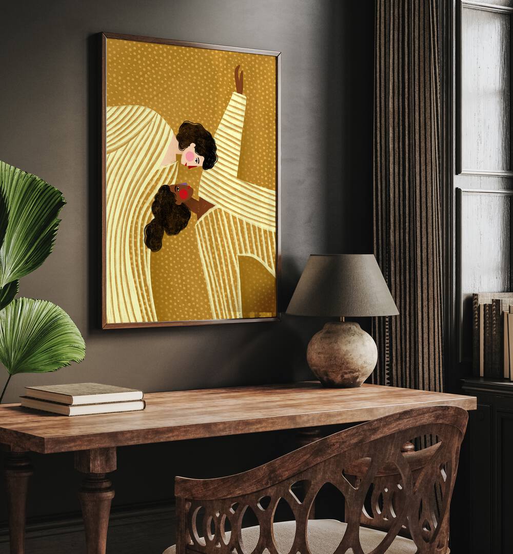 Elegant TWO LINE WOMEN, PORTRAITS by Bea Muller, showcasing minimalistic beauty in a chic interior setting.