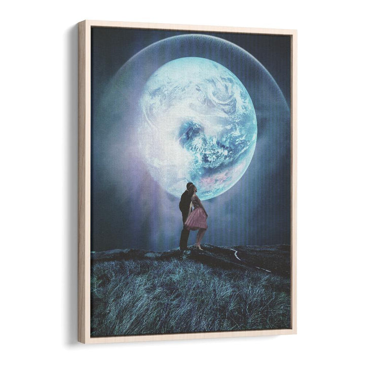 Explore TWO MILLION YEARS, SURREAL ART PRINTS featuring a captivating couple under a giant moon by Frank Moth.