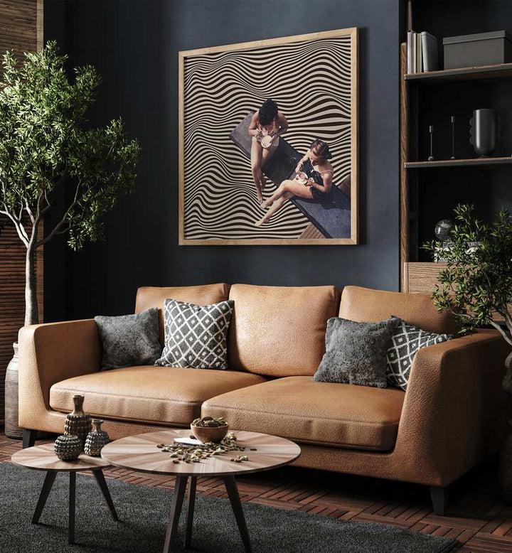Elevate your space with UNIVERSAL BFF, SURREAL ART PRINTS featuring the captivating Vertigo Coffee Chat artwork.