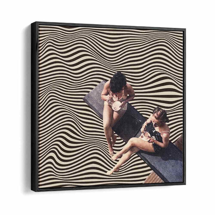 Surreal art prints featuring women enjoying coffee, part of the UNIVERSAL BFF collection by Vertigo Artography.