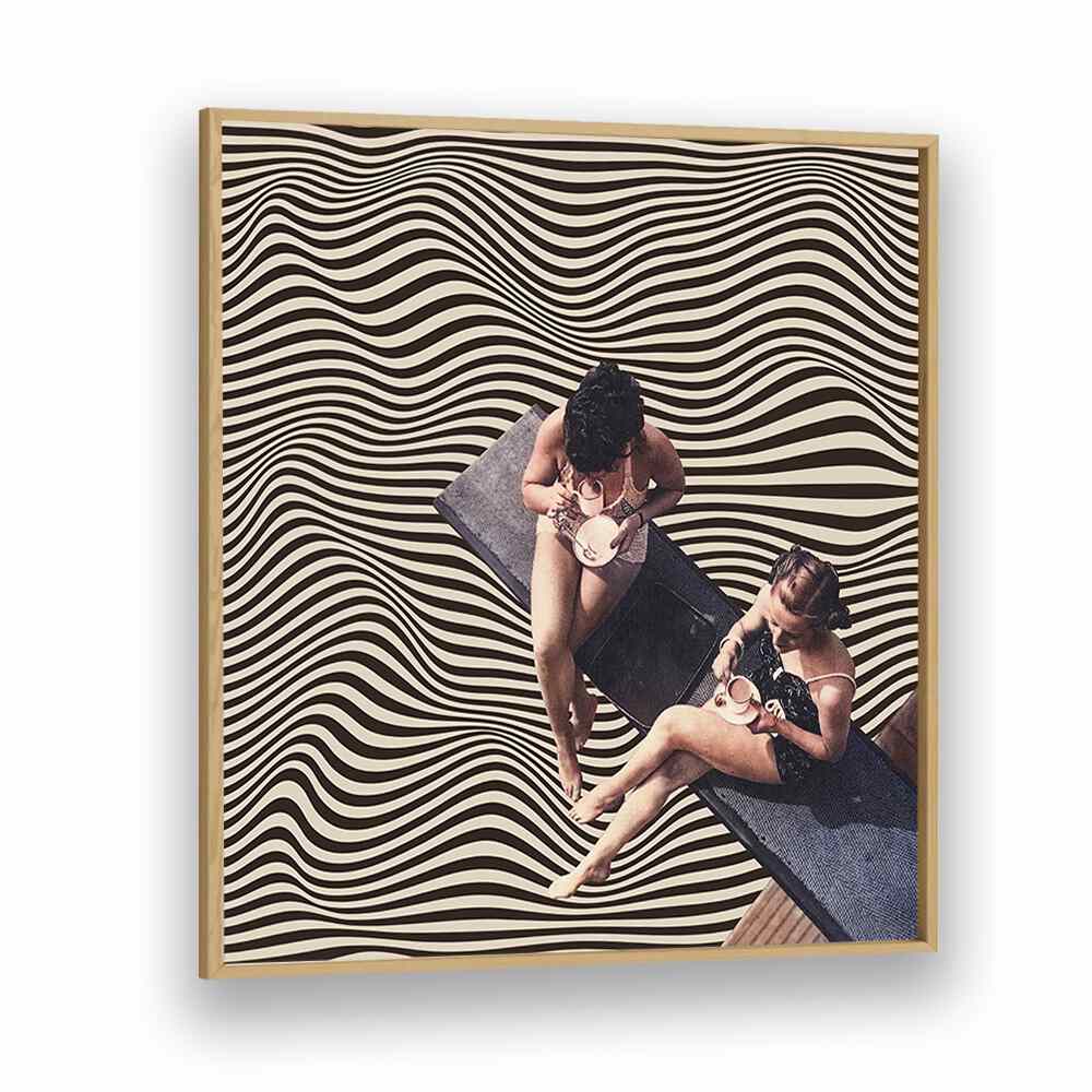 Elevate your space with the UNIVERSAL BFF, SURREAL ART PRINTS featuring a captivating coffee chat scene.