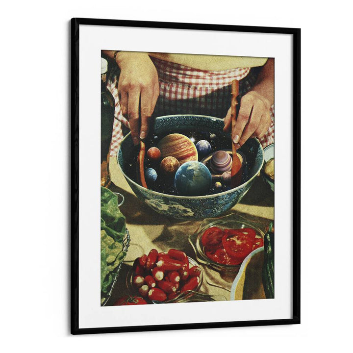 Transform your space with the captivating UNIVERSAL TOSS, SURREAL ART PRINTS by Vertigo Artography, featuring a cosmic bowl.