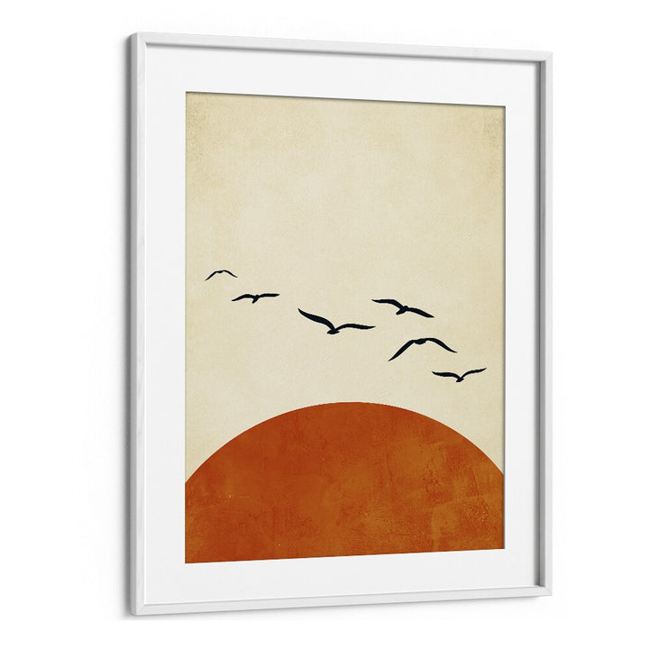 Breathtaking "Up and Away, Landscape Paintings" in a white frame, perfect for adding modern elegance to your space.