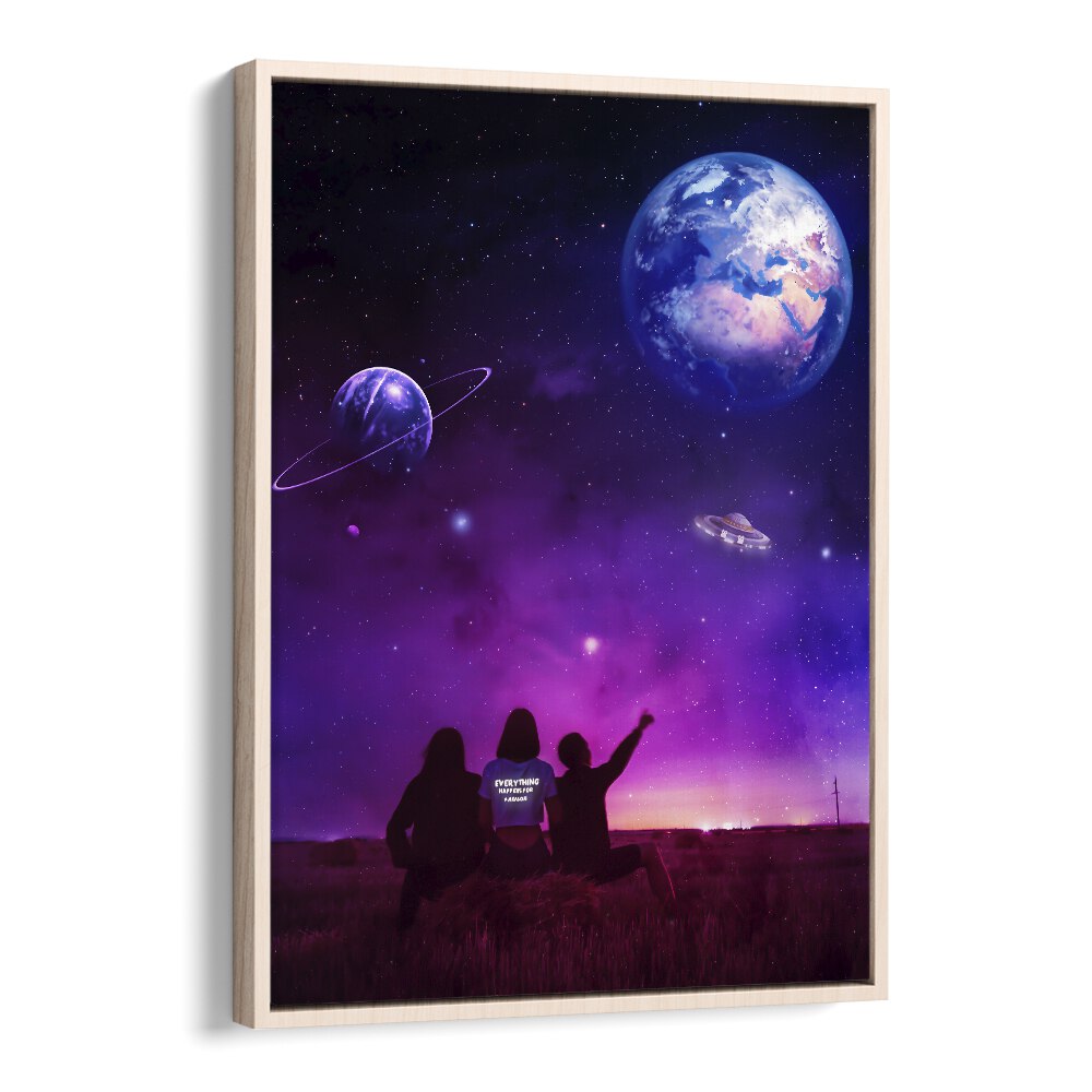 UFO, SURREAL ART PRINTS by Ritvik Takkar features a cosmic scene capturing imagination and wonder.