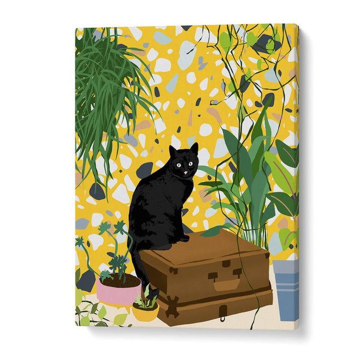 Vibrant URBAN JUNGLE CAT, ANIMAL PAINTINGS by Uma Gokhale, perfect for enhancing your living space with urban wildlife.