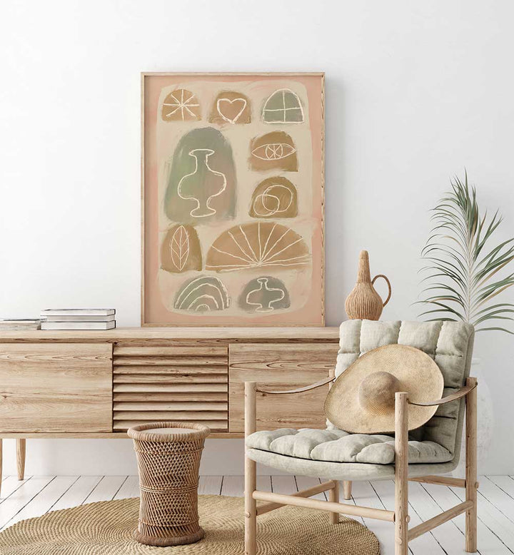 VASE LOVE , BOHO ART PAINTINGS