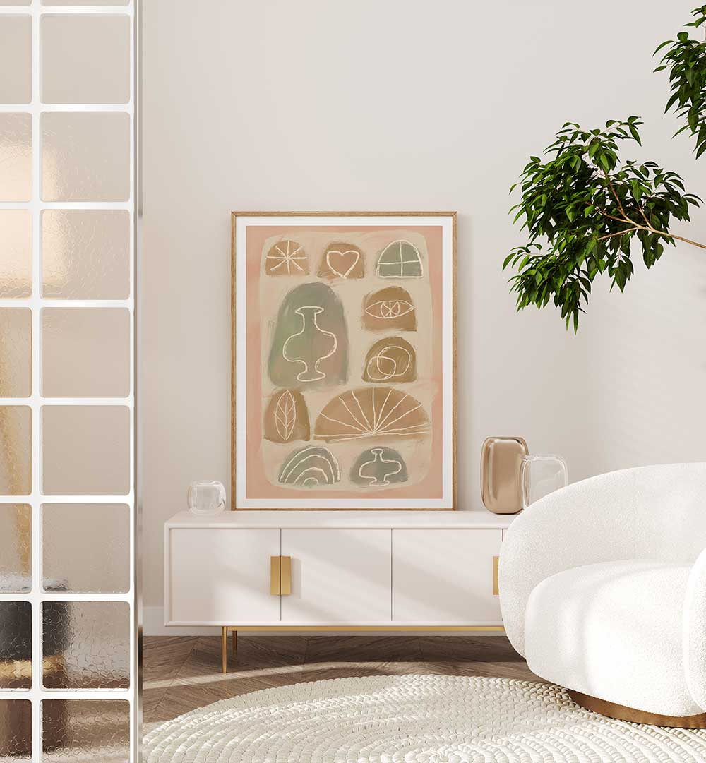 VASE LOVE , BOHO ART PAINTINGS