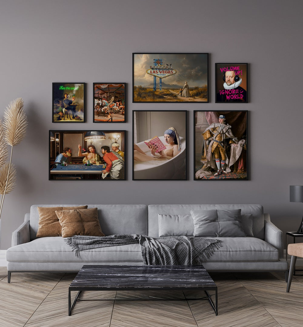 Transform your space with THE ROYAL GAMBLE GALLERY WALL, GALLERY WALLS showcasing bold, luxurious framed art.