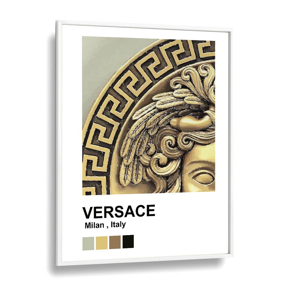 Versace Fashion art Artwork in White Plain Frame