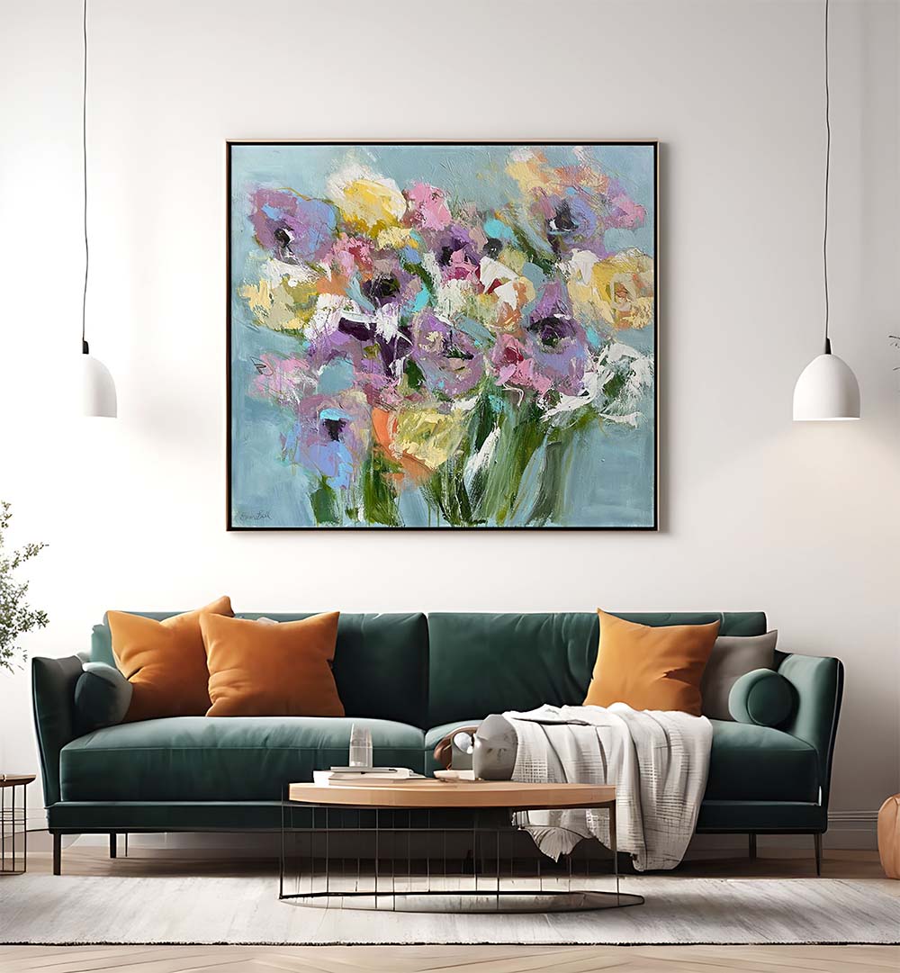 Vibrant Colorful Blossoms, floral flower paintings, brighten any living space with stunning nature-inspired art.