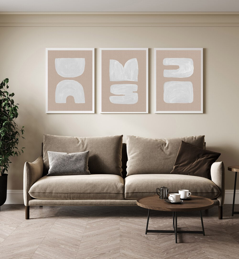 Enhance your decor with the VINTAGE TERRA TRIO SET, SET OF 3 PAINTINGS, showcasing timeless elegance and artistic flair.