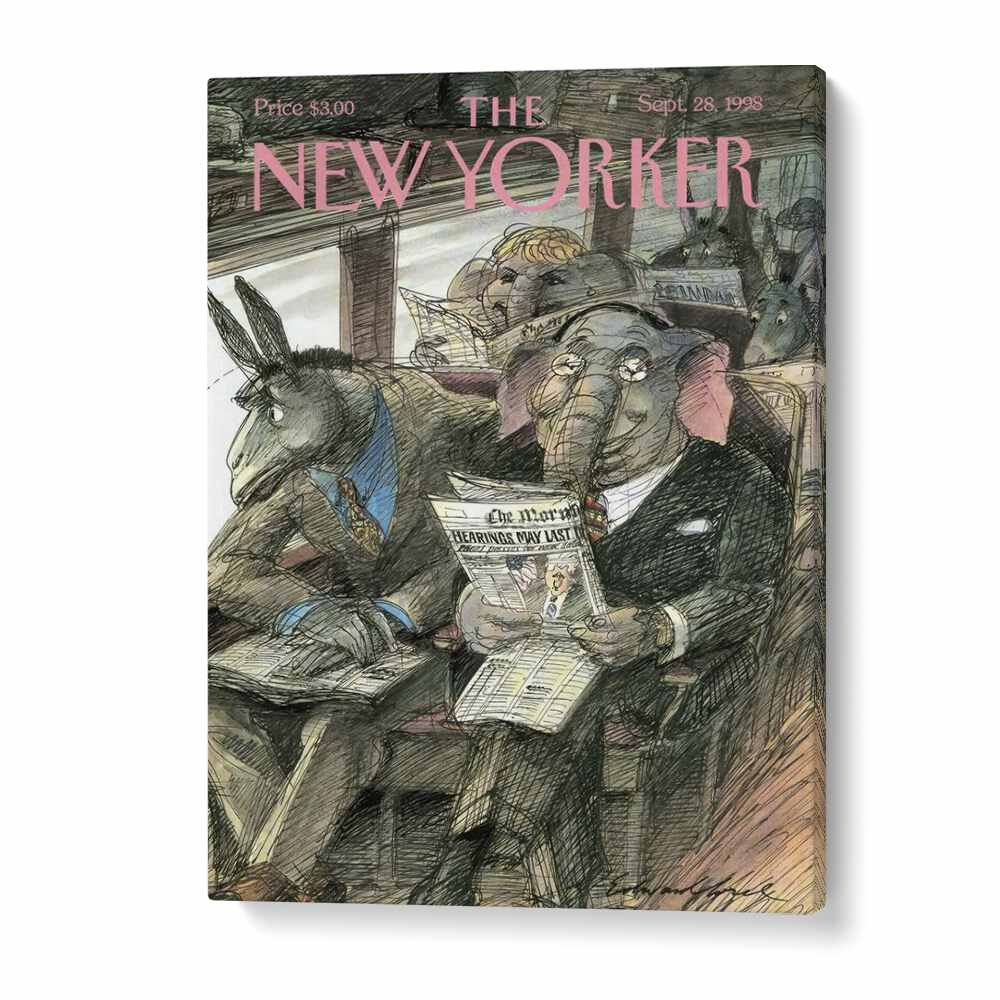 Vintage Cover By Edward Sorel - New Yorker Magazine 28 Sep 1998 Artwork in Gallery Wrap