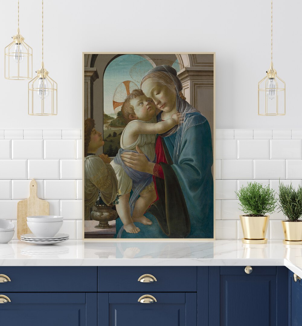 VIRGIN AND CHILD WITH AN ANGEL , VINTAGE PAINTINGS