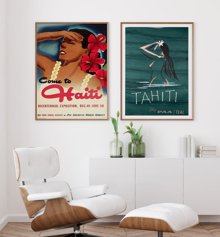 Stylish VINTAGE TRAVEL ART GALLERY WALL enhances living spaces with iconic travel-themed framed prints. Perfect for GALLERY WALLS.