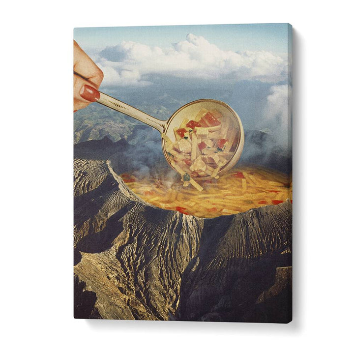 Explore the VOLCANIC NOODLE SOUP SURREAL PAINTING, SURREAL ART by Vertigo Artography, blending nature and creativity.