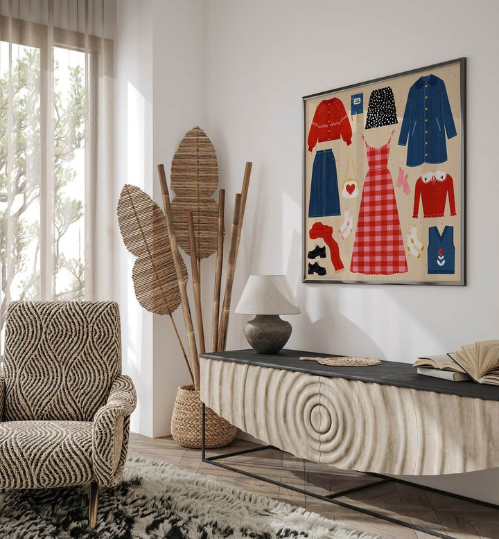 Stylish VALENTINES OUTFITS, FASHION POSTERS by Julia Leister, perfect for adding elegance to your home decor.