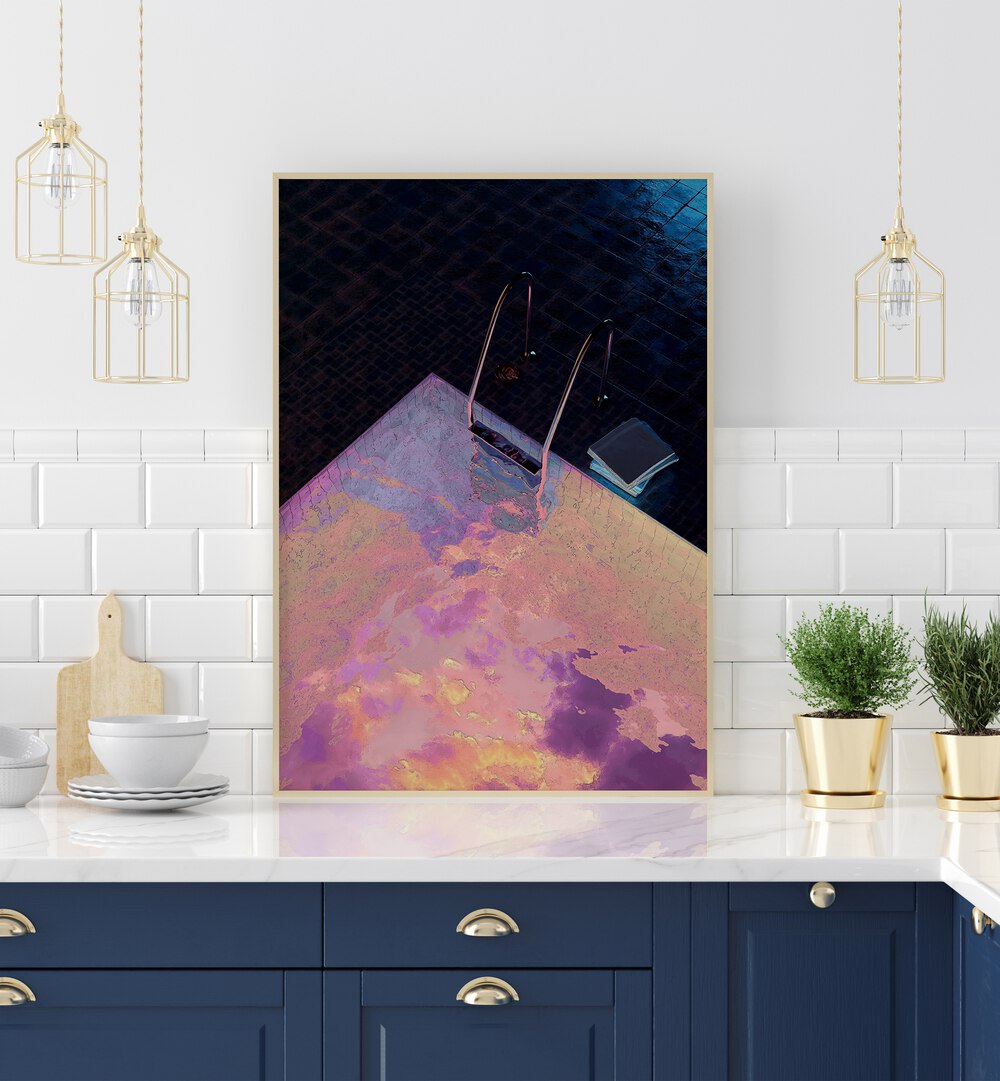 Elevate your space with "Vapor Pool I, Surreal Art Prints" by Cosmo Zach, showcasing captivating surrealism.
