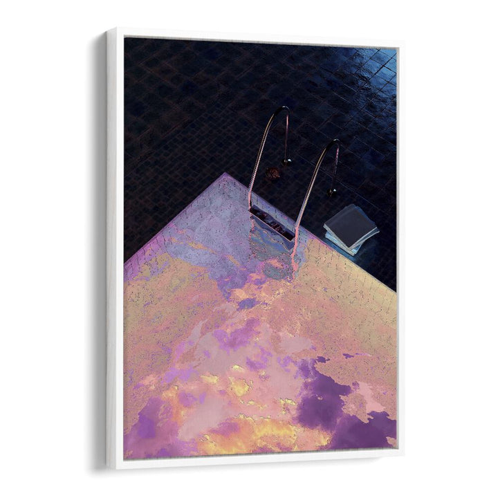 Transform your space with VAPOR POOL I, SURREAL ART PRINTS by Cosmo Zach, showcasing a dreamlike swimming pool scene.