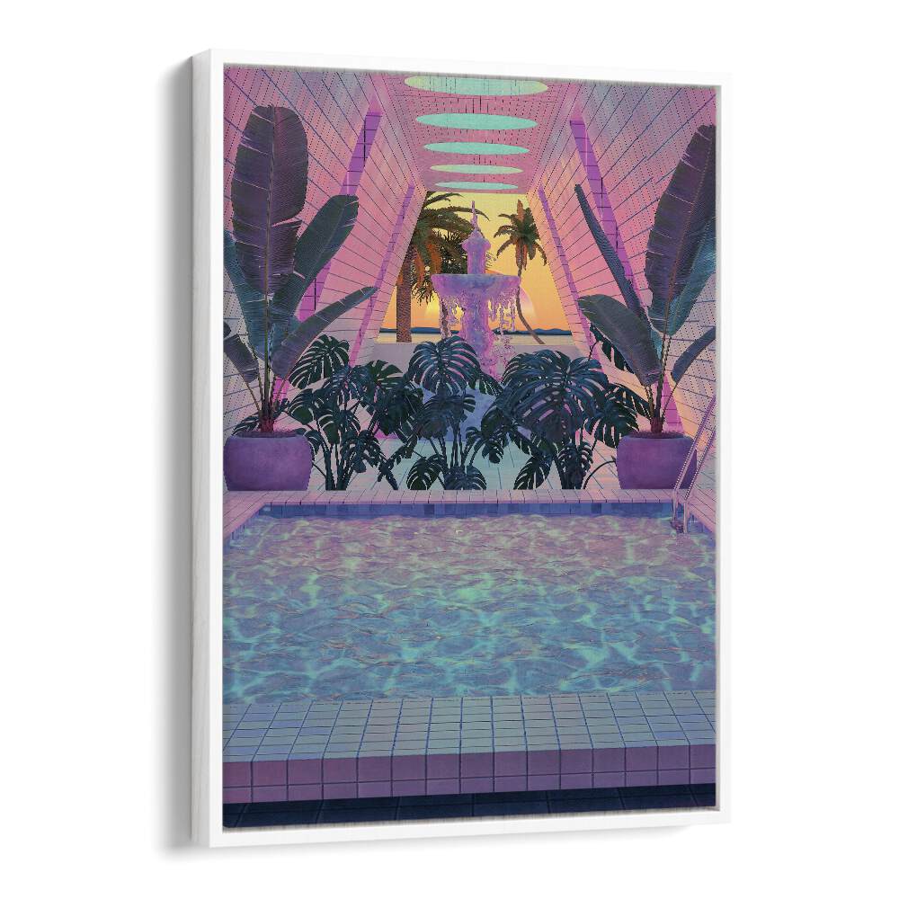 VAPOR POOL III, SURREAL ART PRINTS by Cosmo Zach, featuring a dreamy pool scene with vibrant colors and elegant decor.