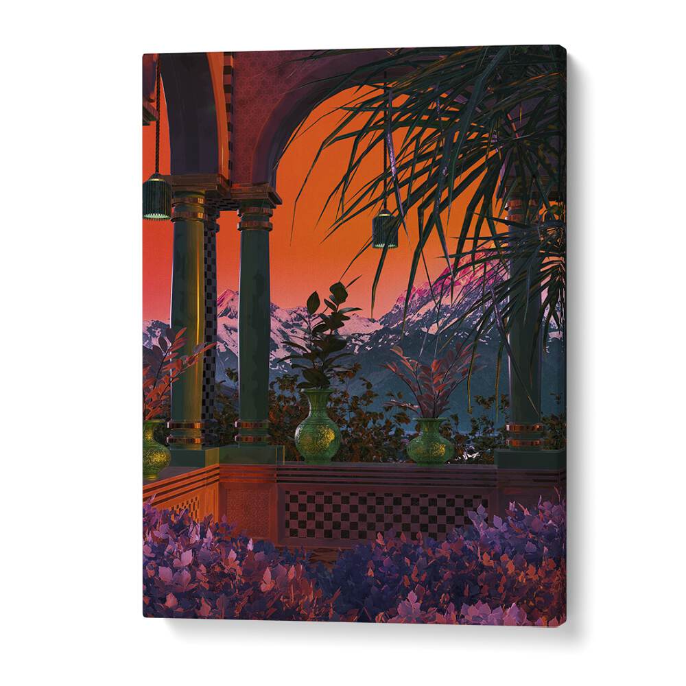 VAPOR POOL II, SURREAL ART PRINTS by Cosmo Zach, featuring vibrant colors and dreamlike landscapes for your decor.