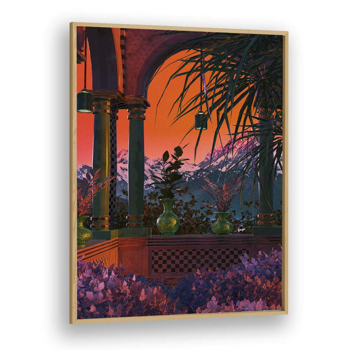 VAPOR POOL II, SURREAL ART PRINTS by Cosmo Zach features vibrant colors and dreamlike scenery for your decor.