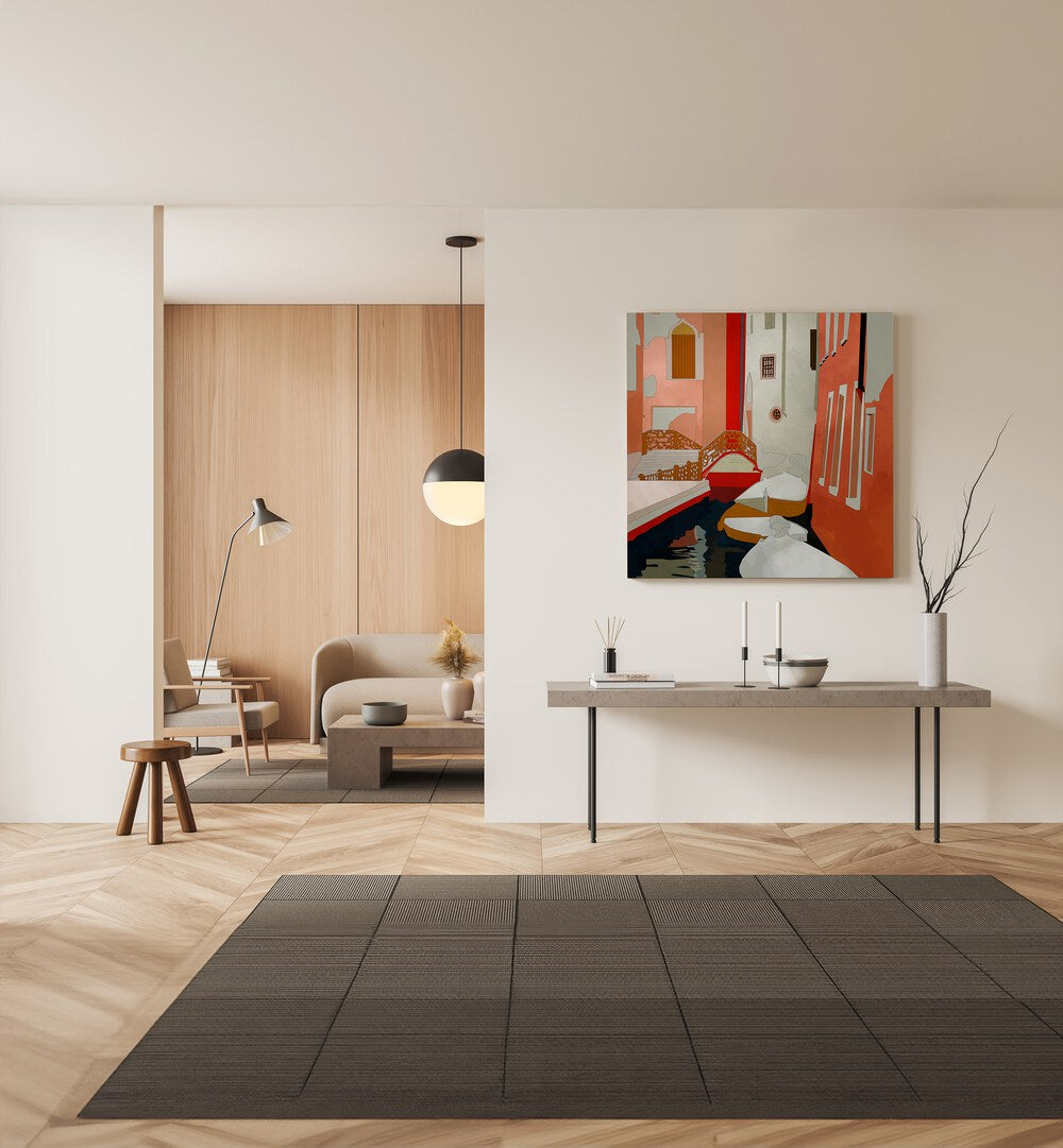 Transform your space with VENEDIG II, LANDSCAPE PAINTINGS by Ana Rut Bre, showcasing vibrant Venetian scenes.