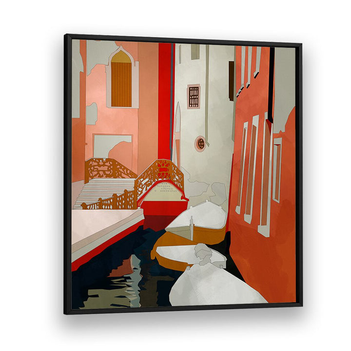 Vibrant VENEDIG II, LANDSCAPE PAINTINGS by Ana Rut Bre showcases a stunning canal scene in a modern art style.