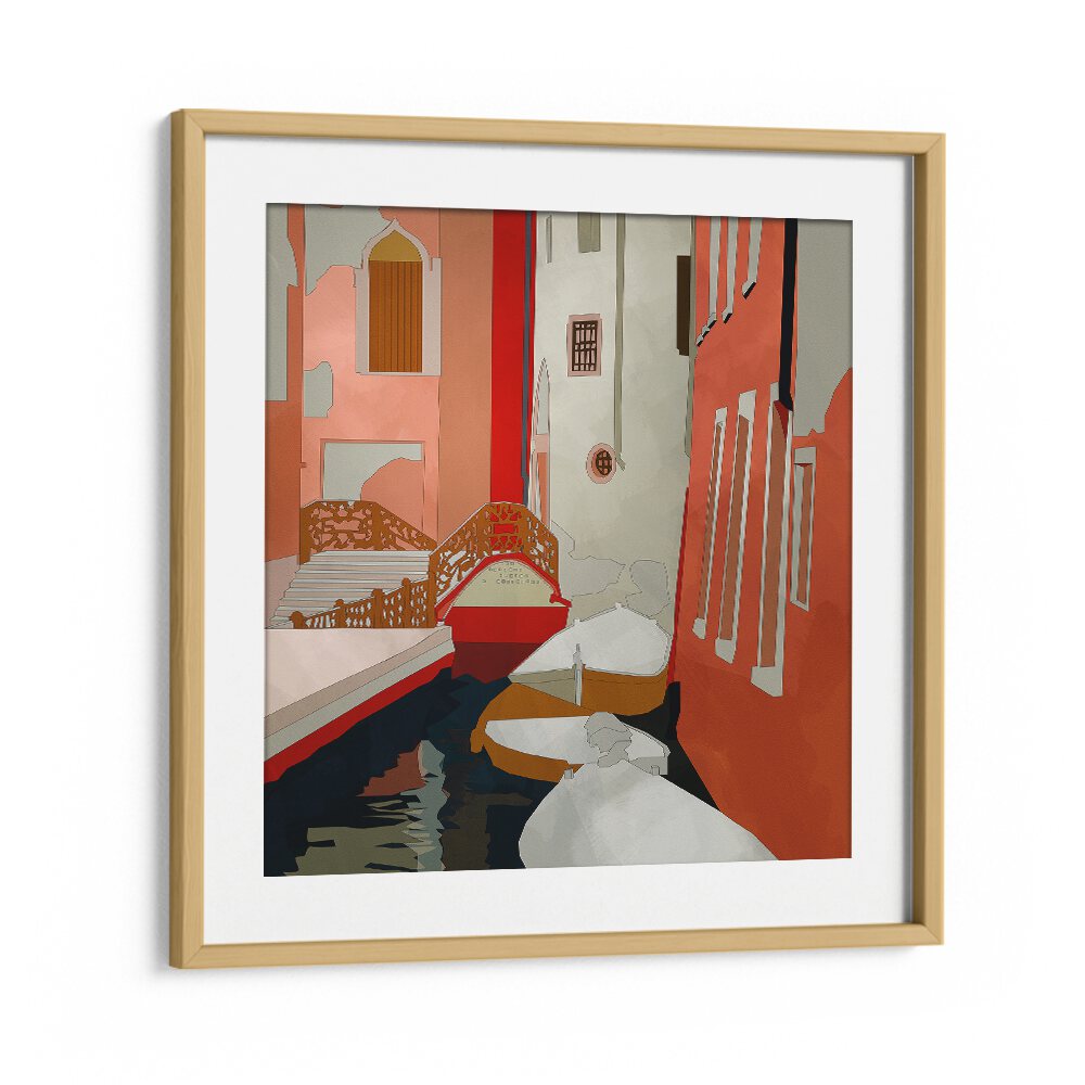 Transform your space with VENEDIG II, LANDSCAPE PAINTINGS by Ana Rut Bre, featuring vibrant Venetian canal views.