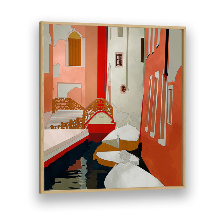 Vibrant VENEDIG II landscape paintings by Ana Rut Bre showcase a stunning canal scene, perfect for any art lover's decor.