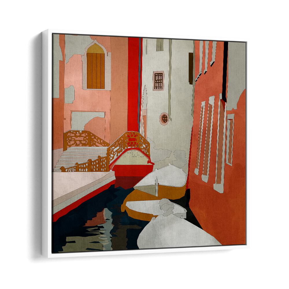 Transform your space with VENEDIG II, LANDSCAPE PAINTINGS by Ana Rut Bre, showcasing vibrant Venetian architecture.