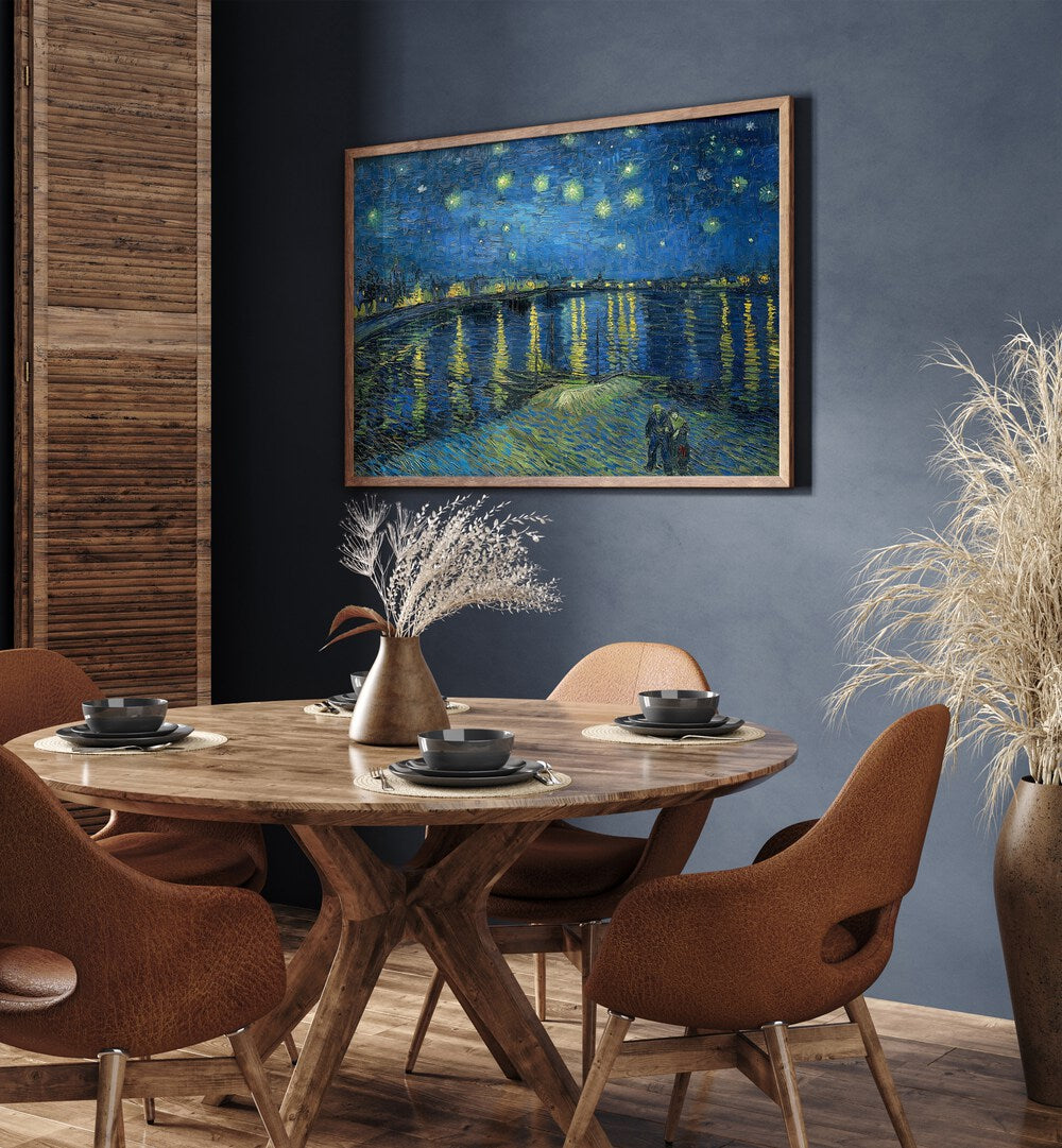 artist x collabs painting - VINCENT VAN GOGH'S STARRY NIGHT OVER THE RHONE (1888) VINCENT VAN GOGH PAINTINGS, ARTWORKS BY VINCENT VAN GOGH by Asianmonk