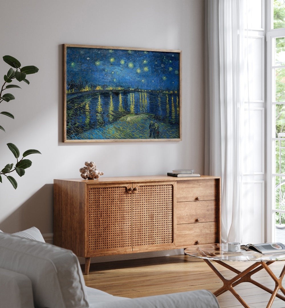 artist x collabs painting - VINCENT VAN GOGH'S STARRY NIGHT OVER THE RHONE (1888) VINCENT VAN GOGH PAINTINGS, ARTWORKS BY VINCENT VAN GOGH by Asianmonk