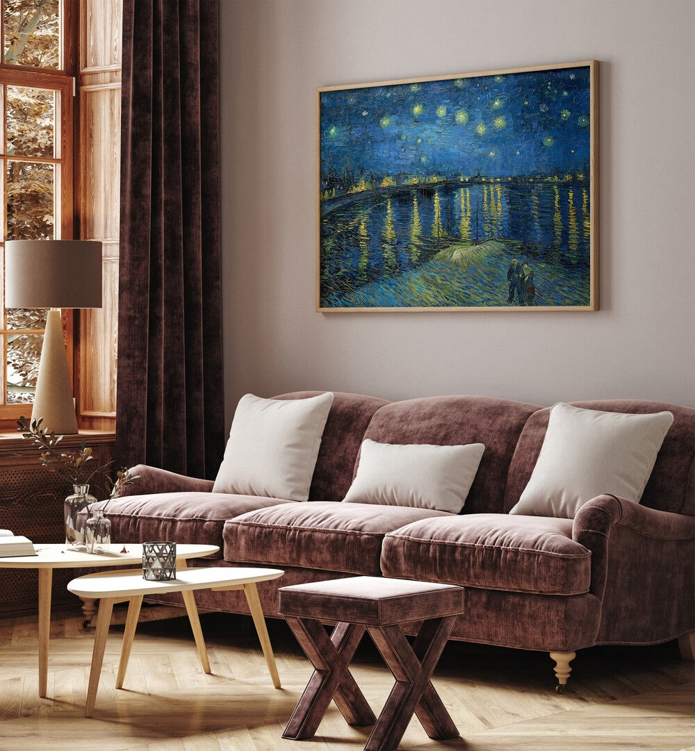 artist x collabs painting - VINCENT VAN GOGH'S STARRY NIGHT OVER THE RHONE (1888) VINCENT VAN GOGH PAINTINGS, ARTWORKS BY VINCENT VAN GOGH by Asianmonk