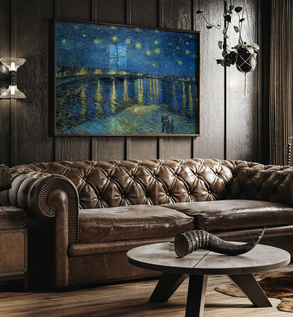 artist x collabs painting - VINCENT VAN GOGH'S STARRY NIGHT OVER THE RHONE (1888) VINCENT VAN GOGH PAINTINGS, ARTWORKS BY VINCENT VAN GOGH by Asianmonk