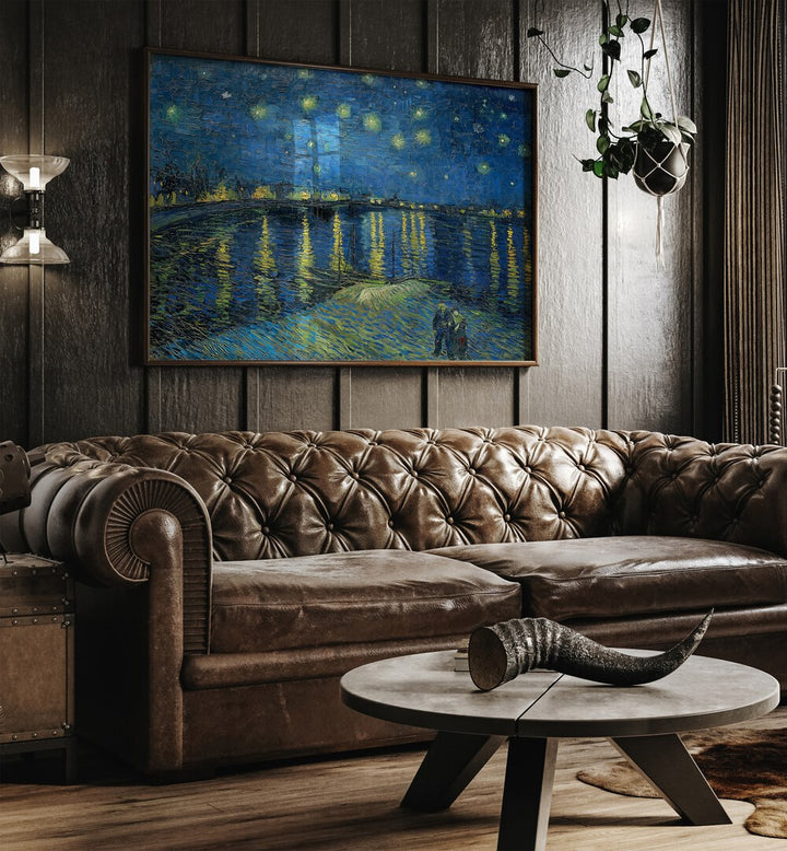 artist x collabs painting - VINCENT VAN GOGH'S STARRY NIGHT OVER THE RHONE (1888) VINCENT VAN GOGH PAINTINGS, ARTWORKS BY VINCENT VAN GOGH by Asianmonk