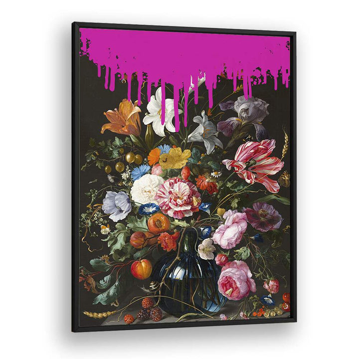 Stunning Vintage Botanical, Altered Art Prints by The Art Concept, featuring vibrant flowers in an elegant black frame.